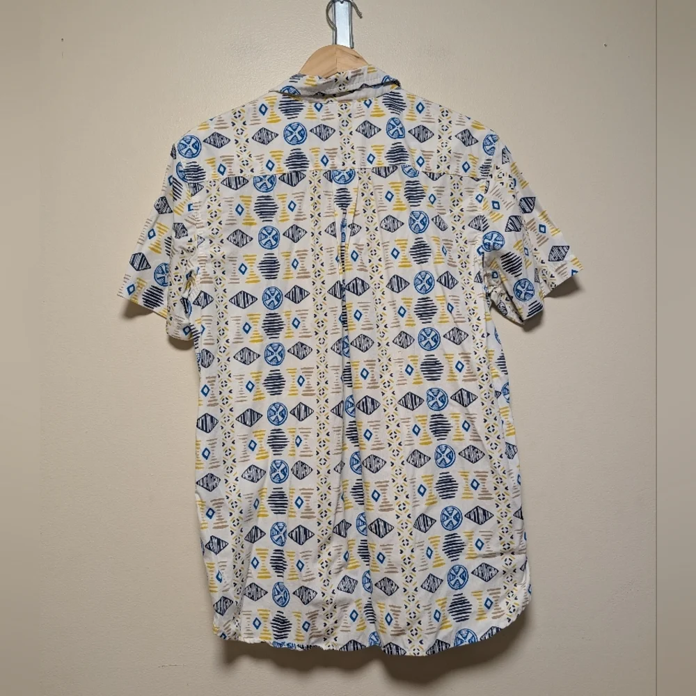 THE NORTH FACE MEN'S GEOMETRIC PRINT SHORT SLEEVE BUTTON UP SHIRT L